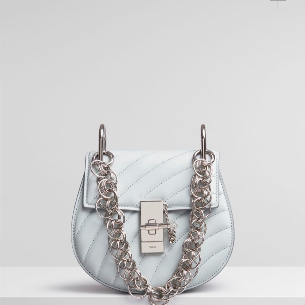 chloè mini drew bijou shoulder bag light blue